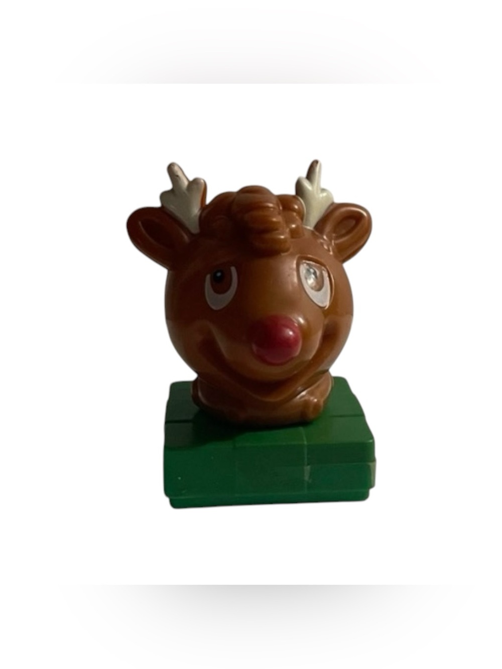Vintage Rudolph The Red Nosed Reindeer Head Plastic Figurine
